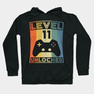 Level 11 Unlocked Video Gamer 11th Birthday Gaming Hoodie